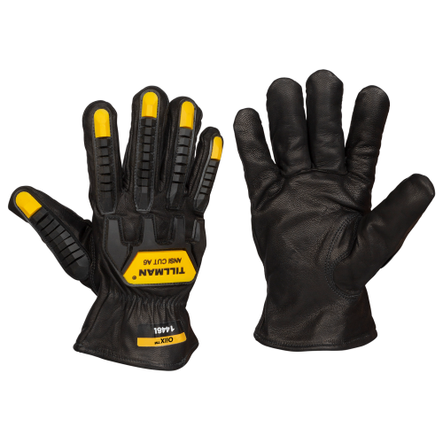 English 1 x 1 x 1 John Tillman 1354L Tillman Large Yellow/White Cowhide Cut Resistant Gloves w/4 Gauntlet Cuff 15.34 fl oz Kevlar Sock Liner/White Cowhide Coating On Palm/Fingers Plastic 