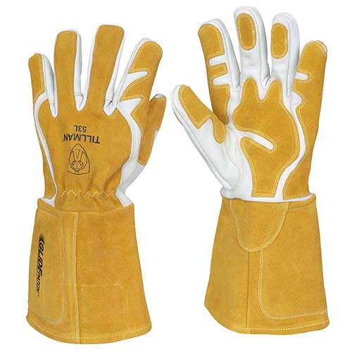 Tillman 53 Grain/Split Cowhide MIG Gloves Glide Patch 5-1/2" Cuff 3X-Large 