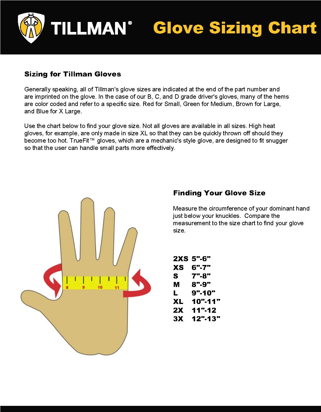 Tillman 1427 Top Grain Cowhide Drivers Gloves w/Orange Tips Pk Large 