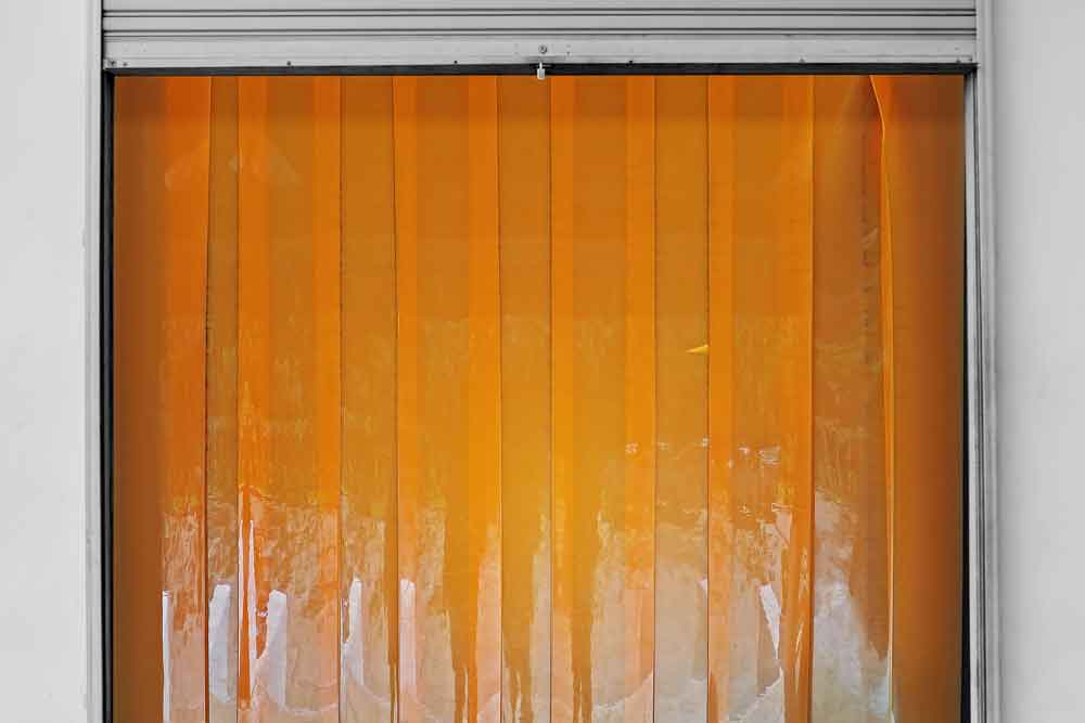 Transparent Orange Vinyl Curtains