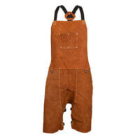 3837 Dark Brown Cowhide Split Leg Bib Apron - John Tillman Co.