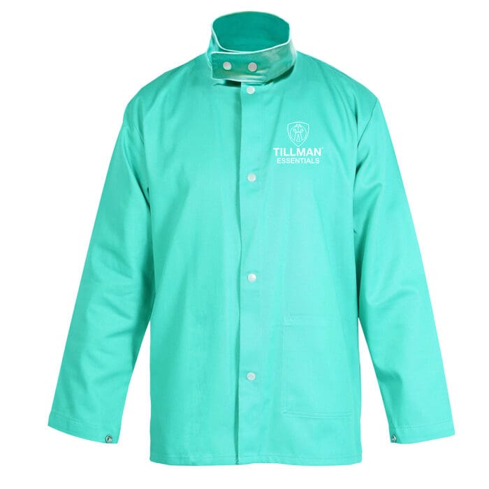 Tillman 6831 30-inch flame-resistant cotton welding jacket with protective collar