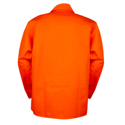 FR cotton jacket in orange, back view