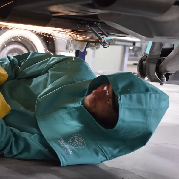 Tillman 6810 FR cotton welding hood with neck drape protection