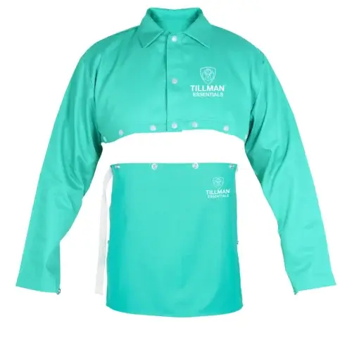 Tillman 6821 flame resistant cape sleeve with optional 6820 bib attachment for complete upper body protection